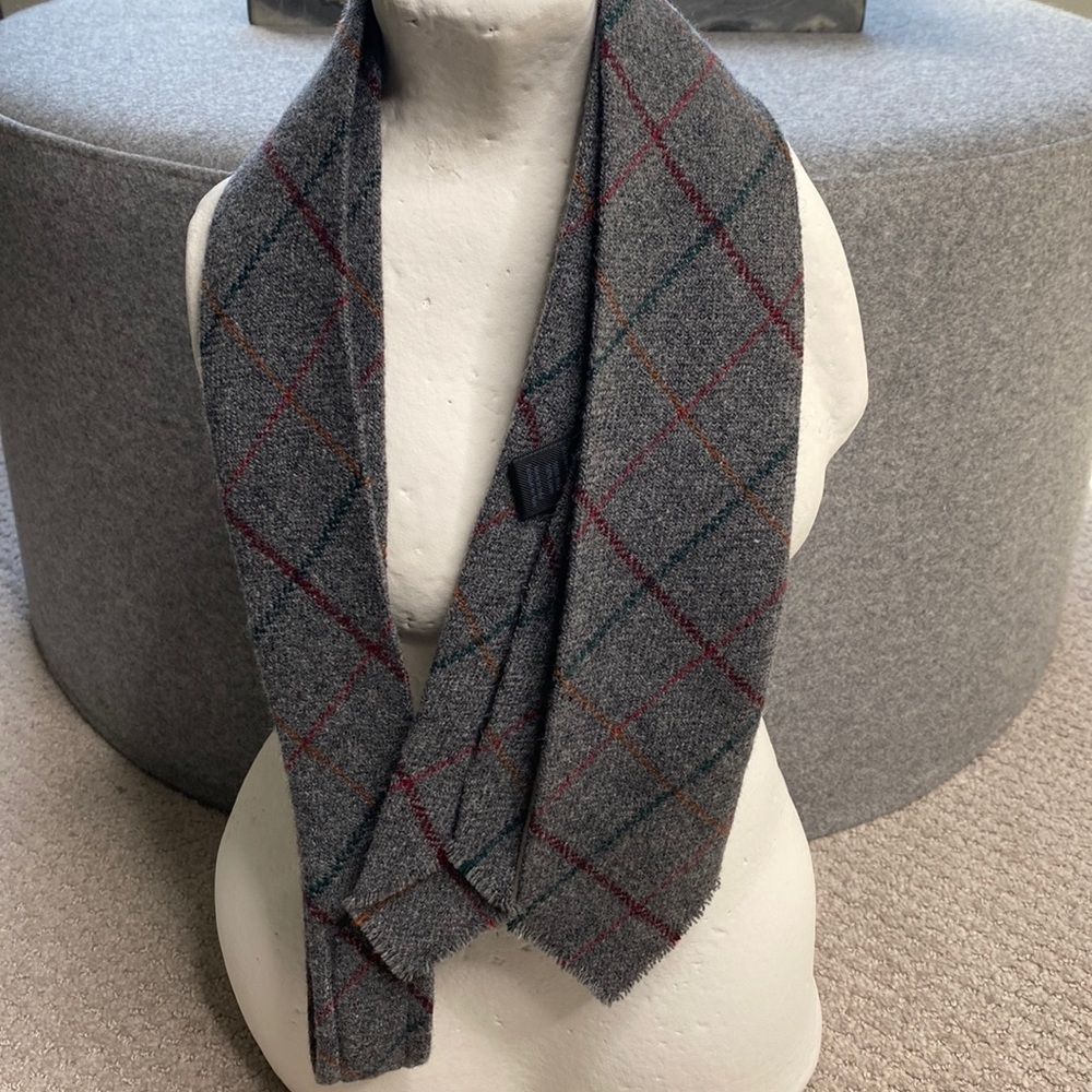 Club Monaco NEW Gray Argyle Neck Tie with Fringe Detail NWT